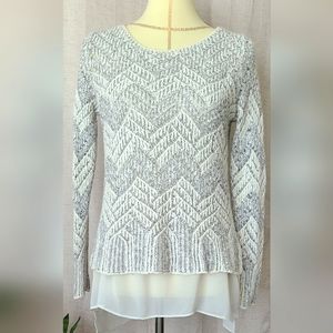 Woman's Gray and Beige Sweater